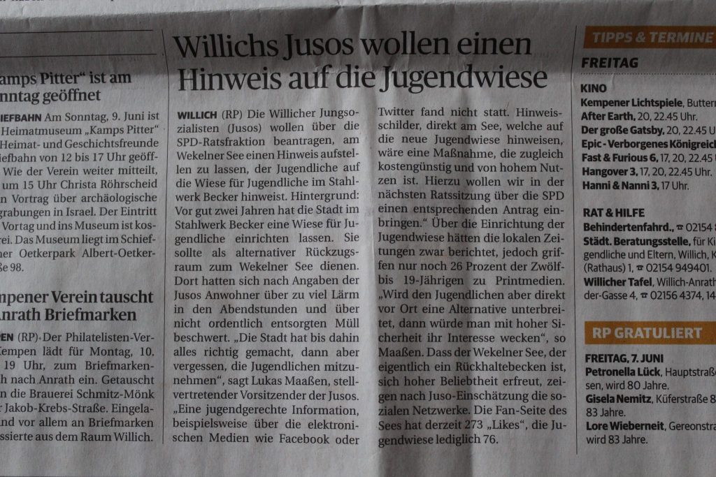 Westdeutsche Zeitung 14 12 2012 Jusos Spenden An Die Willicher