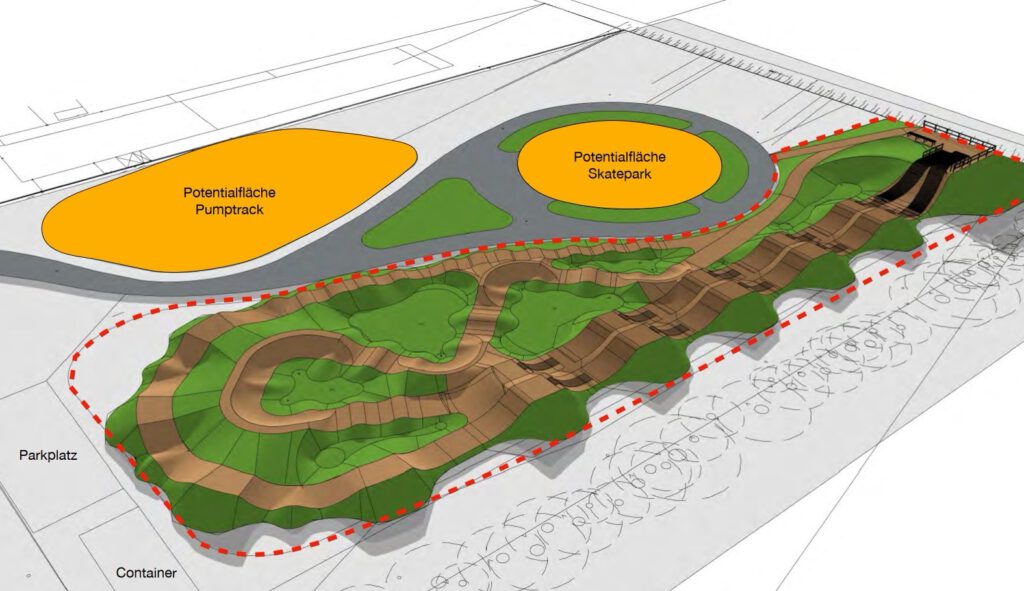 Visualisierung des Dirtbike-Parks in Schiefbahn